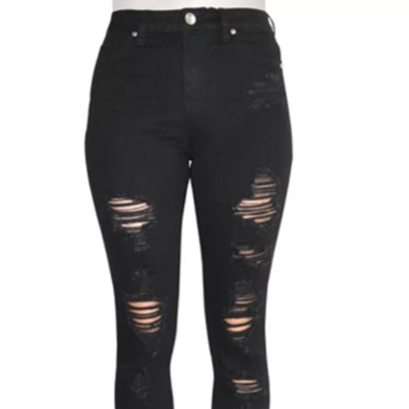 Almost Famous Vintage Mom Black Women's Ripped Jeans - Picture 7 of 7
